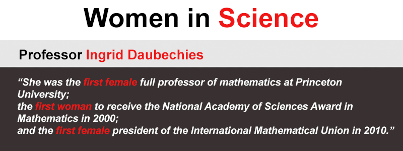 Public Lecture – Professor Ingrid Daubechies