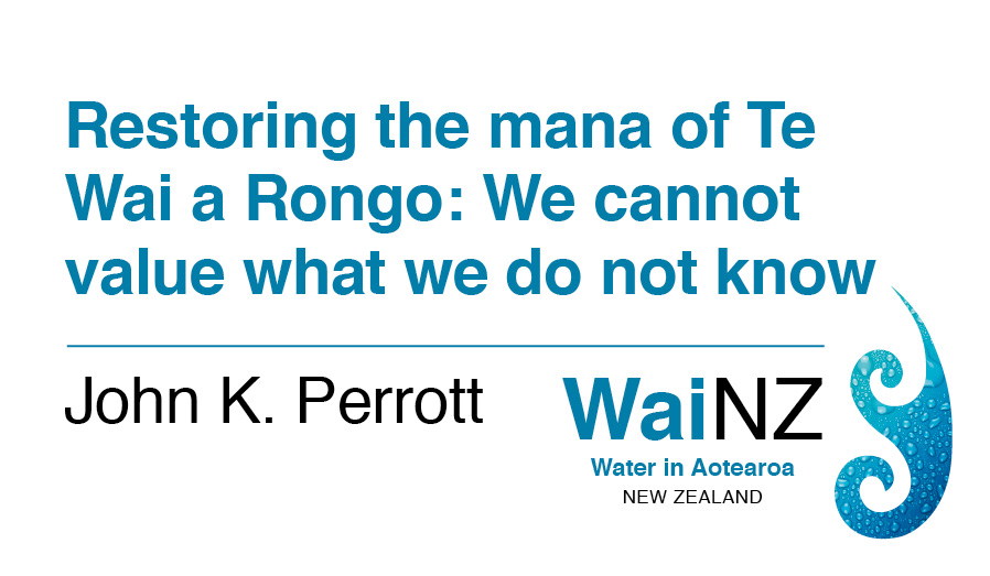 Restoring the mana of Te Wai a Rongo: We cannot value what we do not know